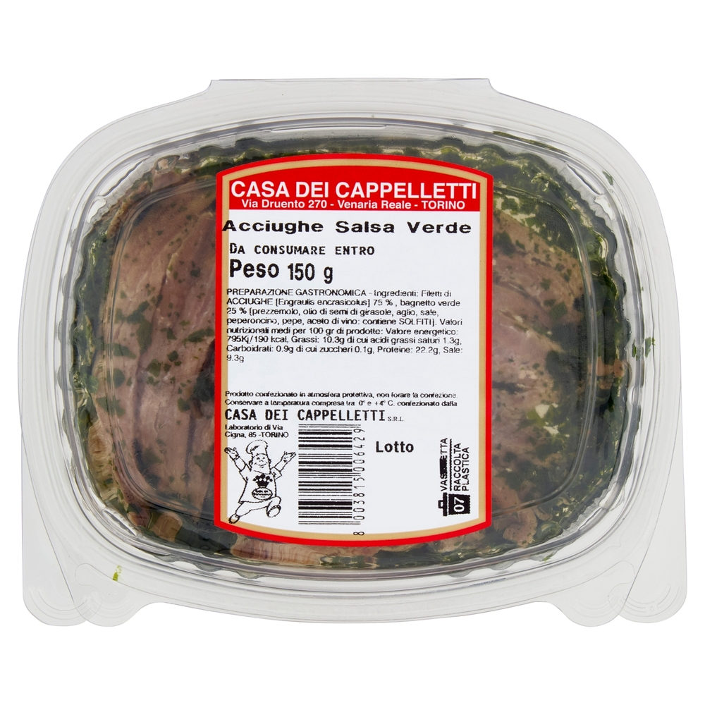 Casa dei Cappelletti Acciughe Salsa Verde 150 g